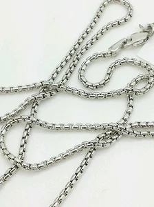 Collana con ciondolo in oro bianco 14 kt e scatola tonda maglia catenina 20" 1,7 mm - Foto 1 di 4