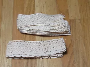 Inserto beige encaje vintage 2 piezas a juego 27 pies y bordes 18,5 pies sin usar - Imagen 1 de 8