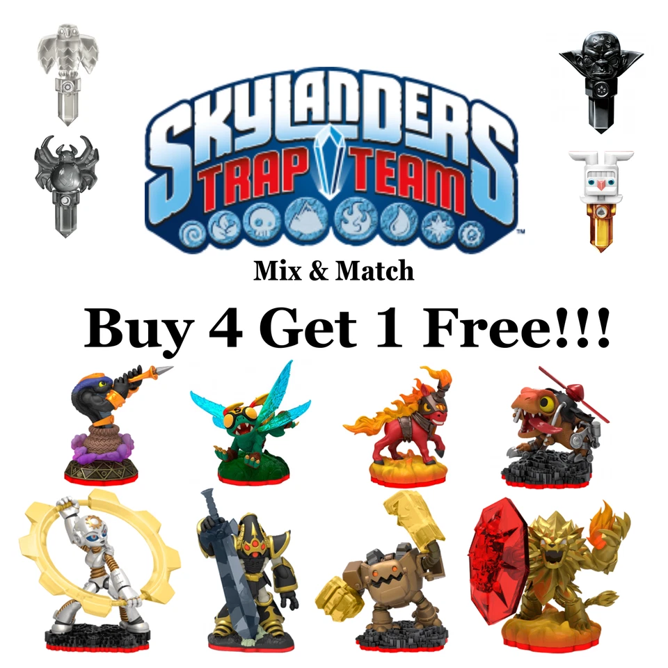 Figuras y trampas Skylanders Trap Team - Compra 4 y obtén 1 gratis - envío plano de $6 Foto 1 de 1