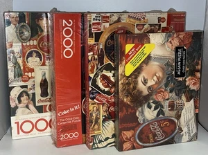 LOT of 4 Coca-Cola Jigsaw Puzzles Springbok - 2000, 1000, 500 Pieces - Picture 1 of 9