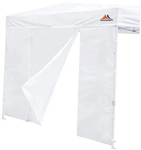 Door for 10x10 Canopy Frame Two Central Zipper Design for Easy Entry and White - Picture 1 of 7