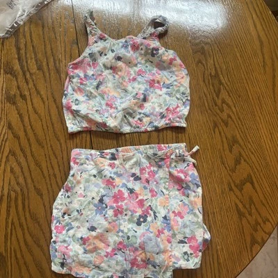 Abercrombie & FITCH KIDS 2 Piece Tank Top & Skort Set Floral size 9/10 linen - Image 1 of 4