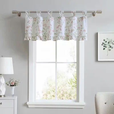 Fawna 50 pulgadas L X 20 pulgadas Cenefa de algodón floral W en rosa claro Foto 1 de 4