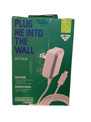 Cargador Hogar Ventev Essentials Tipo C - Gris para Samsung y iPhone Foto 1 de 4