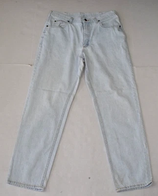 Jeans Lee Vintage Talla 33 x 31 Años 80 90 Azul Blanco Lavado Suave Azul Pálido Desvanecimiento Foto 1 de 4