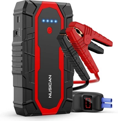 Arrancador de batería portátil 12V para coche 2000A 18000mAh con luz LED USB Foto 1 de 4