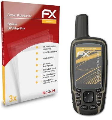 atFoliX 3x Film Protection d'écran pour Garmin GPSMap 64sx mat&antichoc - Photo 1/4