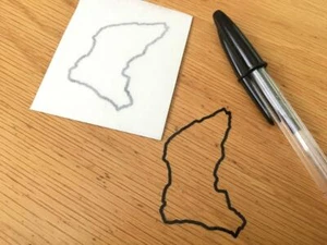 Isla de Man - Pegatina de mapa de circuito - Contorno (negro) - (Par pequeño) VENDEDOR DEL REINO UNIDO - Imagen 1 de 1
