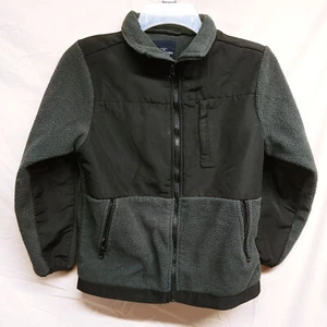 Faded Glory Boys Size L Large 10-12 Black Zip Up Fleece Jacket - Picture 1 of 17