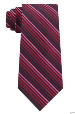Corbata ajustada Madison para hombre ombre rosa rojo negro estampado a rayas 3" con corbata clásica Foto 1 de 3
