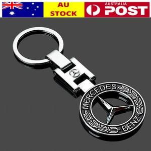 Polished Mercedes Benz Classic Logo Stainless Keyring Keychain Key Metal - Picture 1 of 1