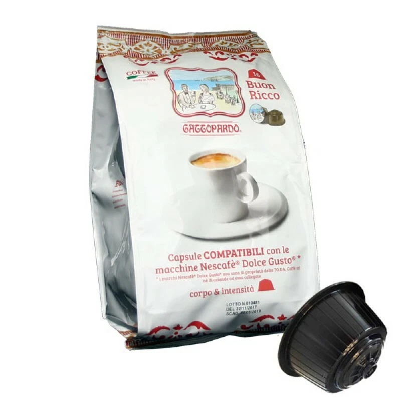 128 capsule caffè TODA Gattopardo BUON RICCO compatibili Nescafè DOLCE GUSTO