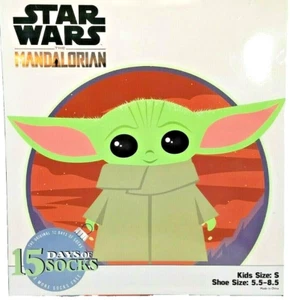 Star Wars Baby Yoda The Mandalorian 15 Days of Socks, Child/Kids size Small NEW - Picture 1 of 2