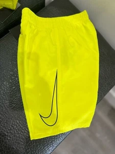 NIKE Swim Boys' Swoosh Solid Lap Volley Short Swim Trunk, Lemon Venom, Large - Picture 1 of 1