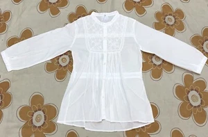 Baumwolle indische Chikan Stickerei weiß Kleid für Damen - Bild 1 von 5