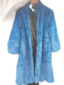 Nerazzurri Women's Faux Fur Crop Jacket Coat Blue Color size Large New - Picture 1 of 6