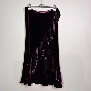 Lauren Ralph Lauren skirt large purple velvet ruffle long fairy goth royalcore - Picture 1 of 10