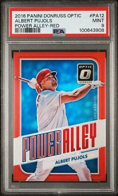 Donruss Optic Albert Pujols Power Alley 2016 rojo #/99 *calificado PSA ¡Como nuevo 9! Foto 1 de 2