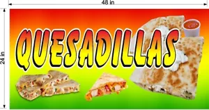 2' x 4' QUESADILLA QUESADILLAS VINYL BANNER VOLLFARBIGES DESIGN - Bild 1 von 3