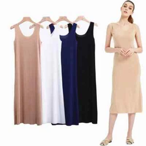 M-5XL Plus Size Nightgowns Women Sexy Ice Silk Nightdress Seamless Vest Long. - Picture 1 of 26