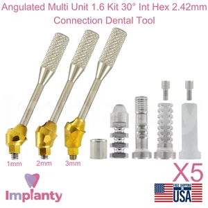 5x Angulated Multi Unit 1.6 Kit 30° Int Hex 2.42mm Connection Dental Tool - Picture 1 of 24