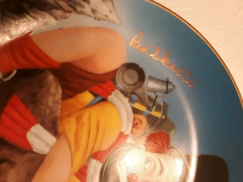 Red Skelton HAND SIGNED The Cliffhanger 1988 ARMSTRONG PORCELAIN PLATE AUTOGRAPH Cover