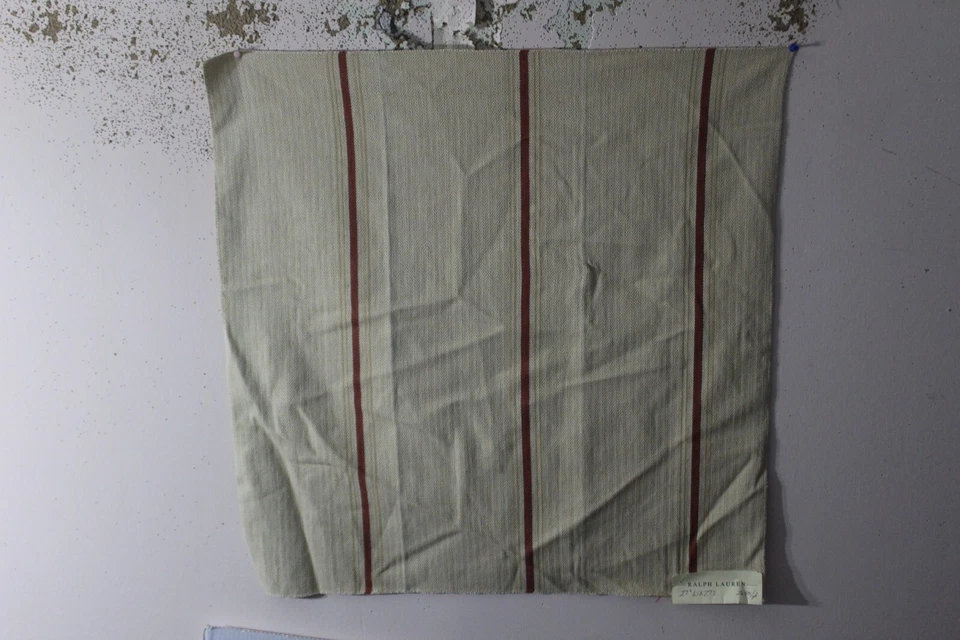 Ralph Lauren, Stamford Stripe, Woven Stripe, 27" W X 27" L, Color Dusty Red - Image 1 of 1