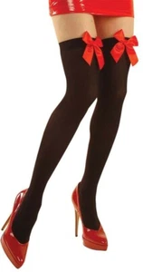 Nuevo Medias Up Negro Lazo Rojo 70D Disfraz Traje Noche Baile Disfraz Carnaval - Imagen 1 de 3