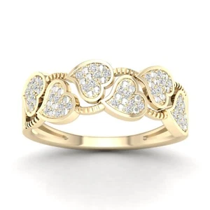 10K Yellow Gold Diamond Engagement Wedding Ring Size 7 (0.1ct/SI2,H-I) - Picture 1 of 4