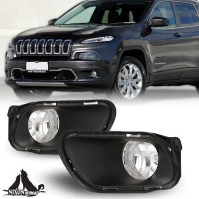 2014 2015 2016 2017 2018 for Jeep Cherokee Fog Lights W/Wiring Switch Kit Pair - Imagem 1 de 4