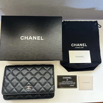 CHANEL Black Caviar Wallet On Chain WOC Siliver Hardware - Image 1 of 4