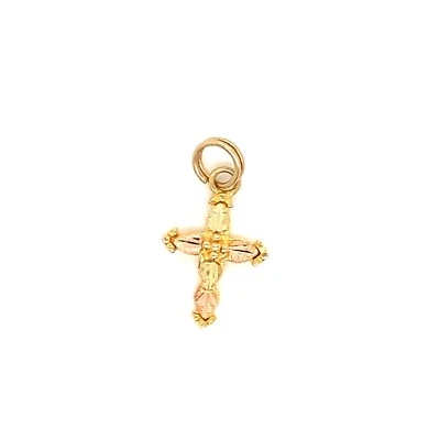 COLGANTE CRUZ ORO LANDSTROM 10KT COLINAS NEGRAS .6 GRAMOS Foto 1 de 3