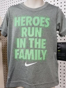 Boys Kids Youth NIKE Shirt NEW Gray Heroes short sleeves Size 4 - Picture 1 of 2