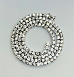 14K WHITE GOLD TENNIS LINK NECKLACE 5.00MM REAL DIAMOND MENS 54.03 cts VS-FG - Picture 1 of 7