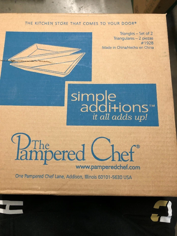 The Pampered Chef Simple Additions Triangles Set Of 2 Black # 1928 NIB - Image 1 of 2