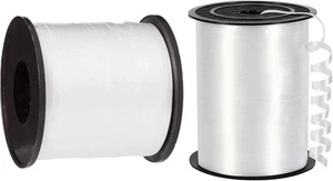 LOT OF 2 SPOOLS 500 YARD x 3/16" WHITE CURLING RIBBON CRAFTS GIFTS BALLOONS - Picture 1 of 4