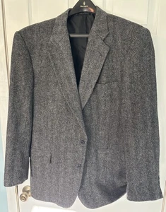 Vintage Barrington Herren 100% Wolle Fischgrät Tweed Blazer Sport Mantel 44R - Bild 1 von 19