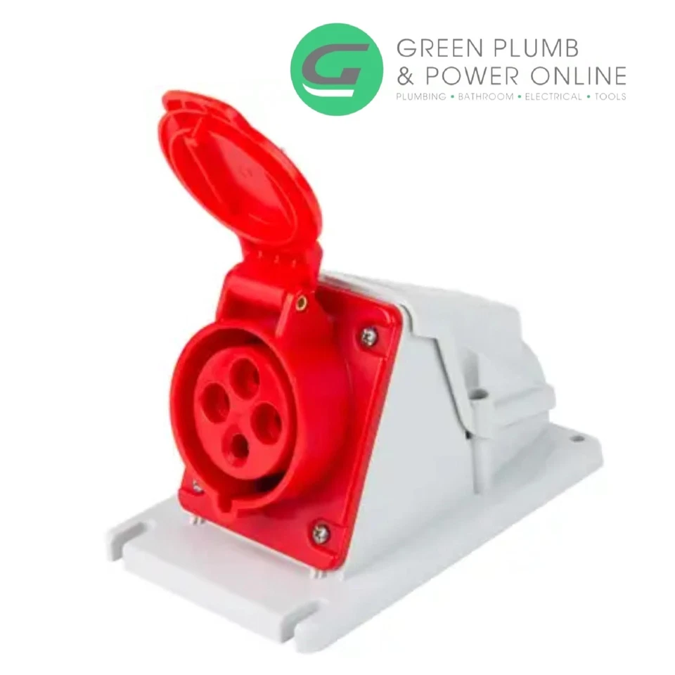 Gewiss - GW62492 - 32A 3P+E 415V IP44 90 Degree Angle Wall Mounted Socket Outlet - Image 1 of 1