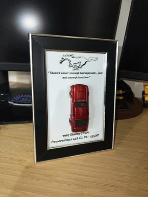 1967 Ford Mustang GT500 Hot Wheels 4x6 Frame – Shelby Car Display, Ford Decor - Image 1 of 3