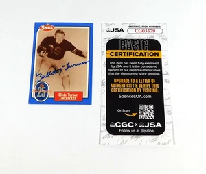 Tarjeta de fútbol americano Swell 1988 firmada por Clyde Turner #119 Bears JSA automática - Imagen 1 de 2