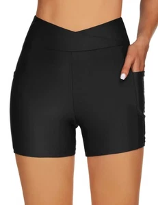 Women's Swim Shorts Tummy Control Swimsuit Bottoms High Waisted Bathing Suit ... - Picture 1 of 5