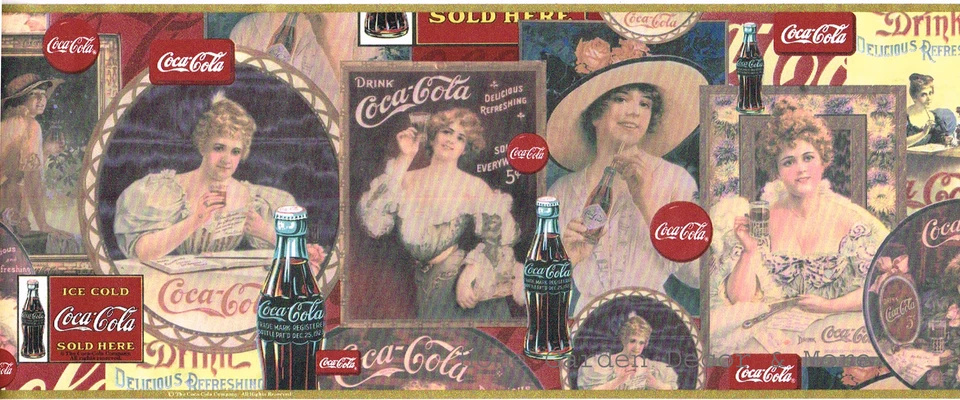 Vintage Coca Cola Coke Wall Border Victorian Ladies 15ft Wallpaper 5 Available