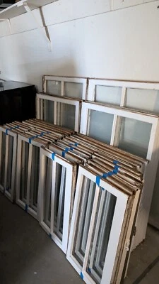 Moldura de madeira branca antiga eduardiana vitoriana 2 painéis janelas faixa - Imagem 1 de 4