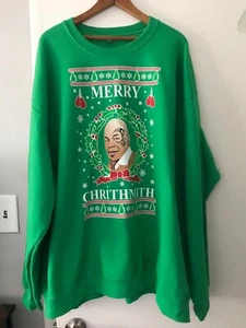 Mike Tyson Merry Chrithmith Ugly Christmas Sweater Size 4XL Crewneck Green - Bild 1 von 4