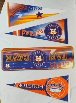 4 Houston Astros 1 баннер и 3 флага 12 «X 30» вымпел новый - Изображение 1 из 4