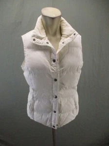LANDS' END Size S (6-8) Womens White 100% Nylon Down Feather Insulated Vest 433 - Picture 1 of 9