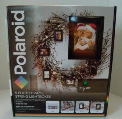 Caja de luz de cadena de 5 marcos Polaroid, marcos de fotos PFL-500DB Foto 1 de 4