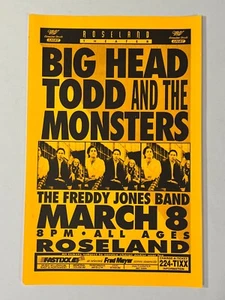 Big Head Todd & Freddy Jones Roseland Theatre en Portland 1996?  Cartel 11"x 17" - Imagen 1 de 2