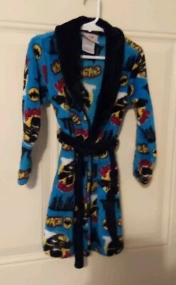 Justice League Bathrobe Kid's Boys Size 4T Color Blue And Black - Image 1 of 4