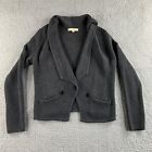 New Ann Taylor Loft Blazer Womens Medium Gray Jacket Wool Blend Coat 1 Button